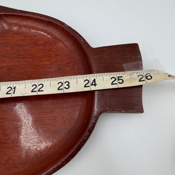 Carib Craft Mahogany Wood Serving Tray Vintage Haiti 7 Sections Unique Tiki Bar - Picture 6 of 7